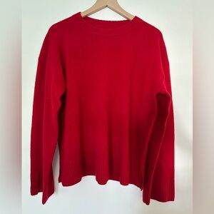 Reformation Regenerative Wool Sweater in Crimson